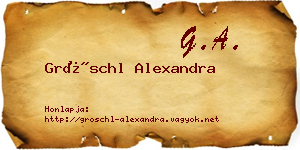 Gröschl Alexandra névjegykártya